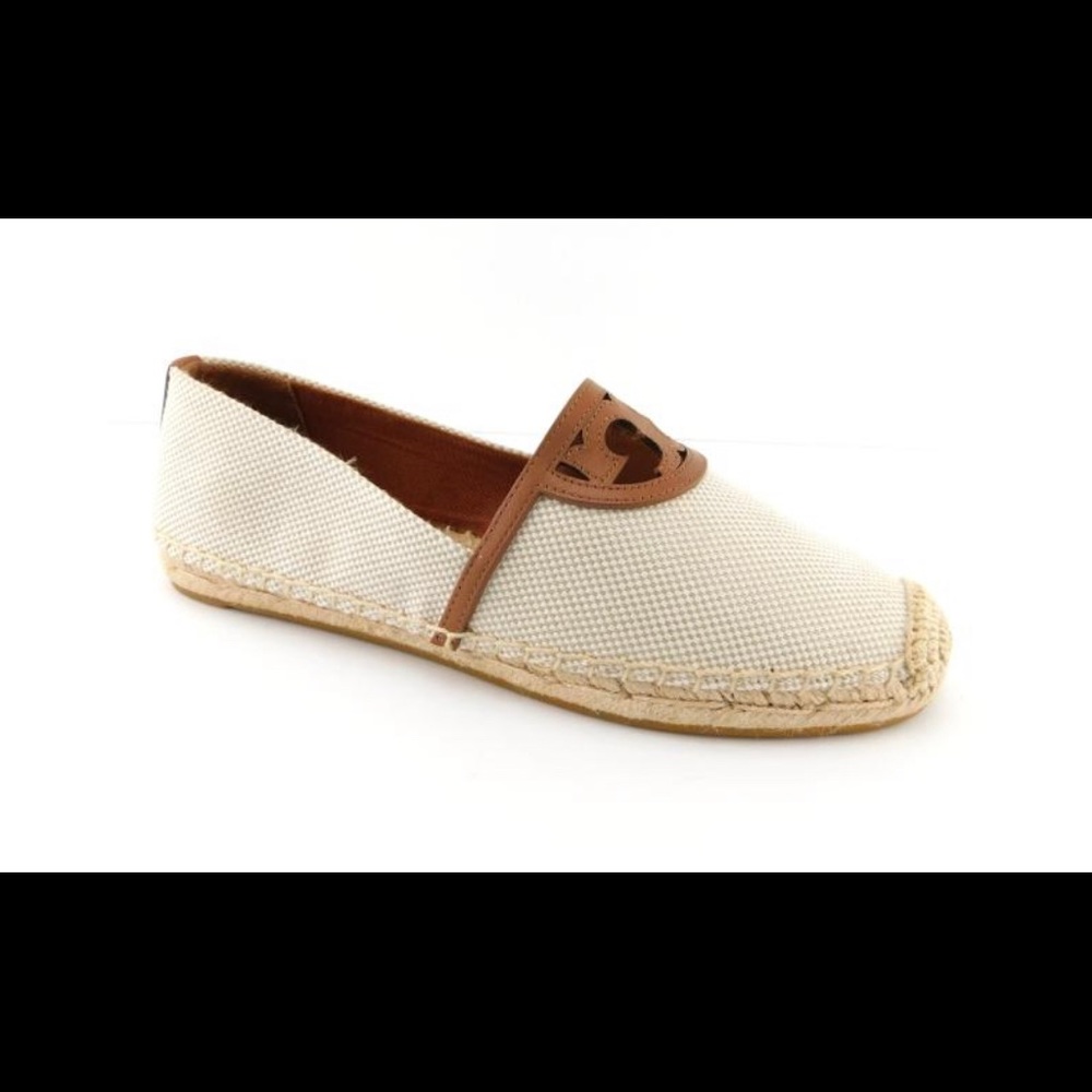 Tory Burch Natural Tan Logo Espadrille Slip-on SZ8